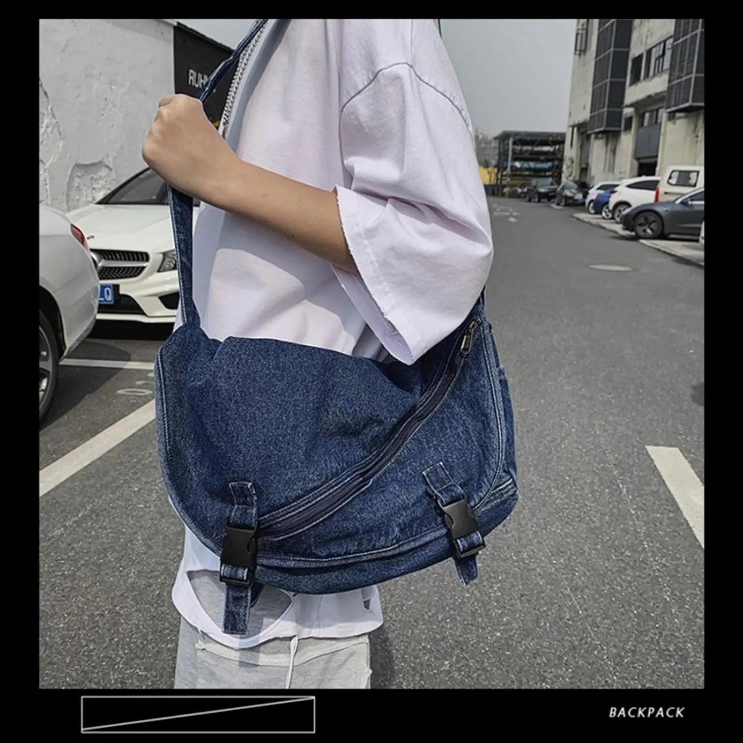 Denim Crossbody Bags For Women Men Retro Blue Jean Purses Tote Bag Canvas Messenger Bag Shoulder Bag Handbag