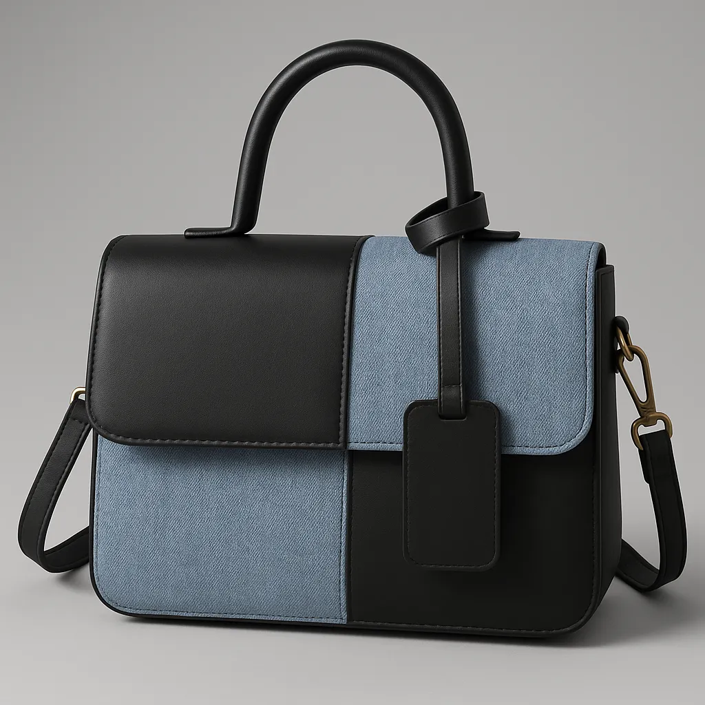 Denim-Inspired Messenger Bag