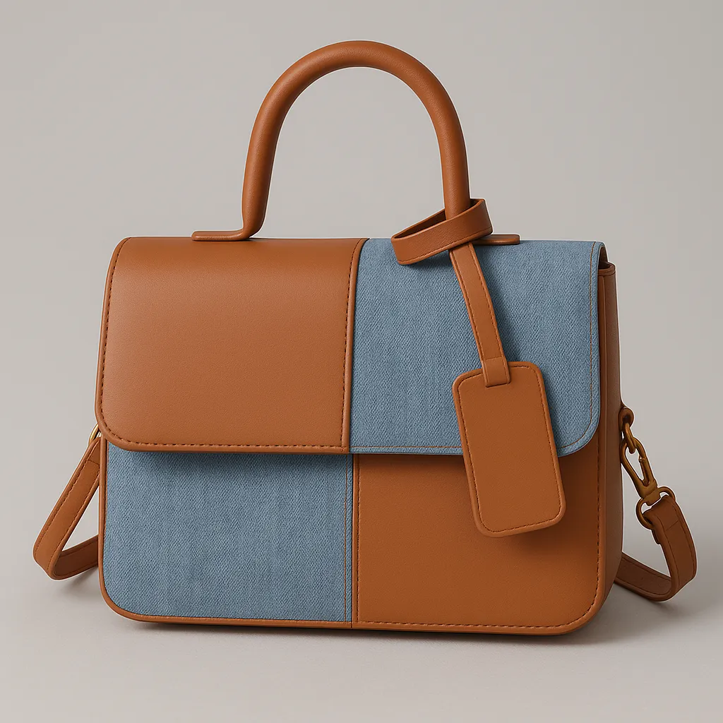 Denim-Inspired Messenger Bag