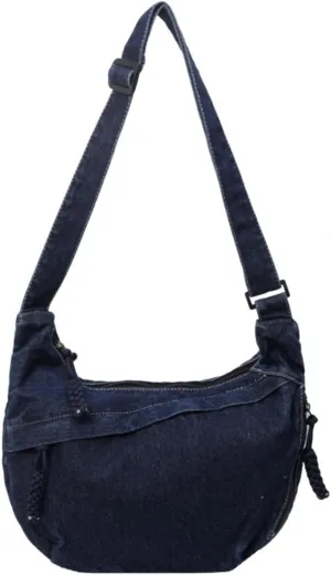 Denim Messenger Bag, Jean Crossbody Bag for Women Men