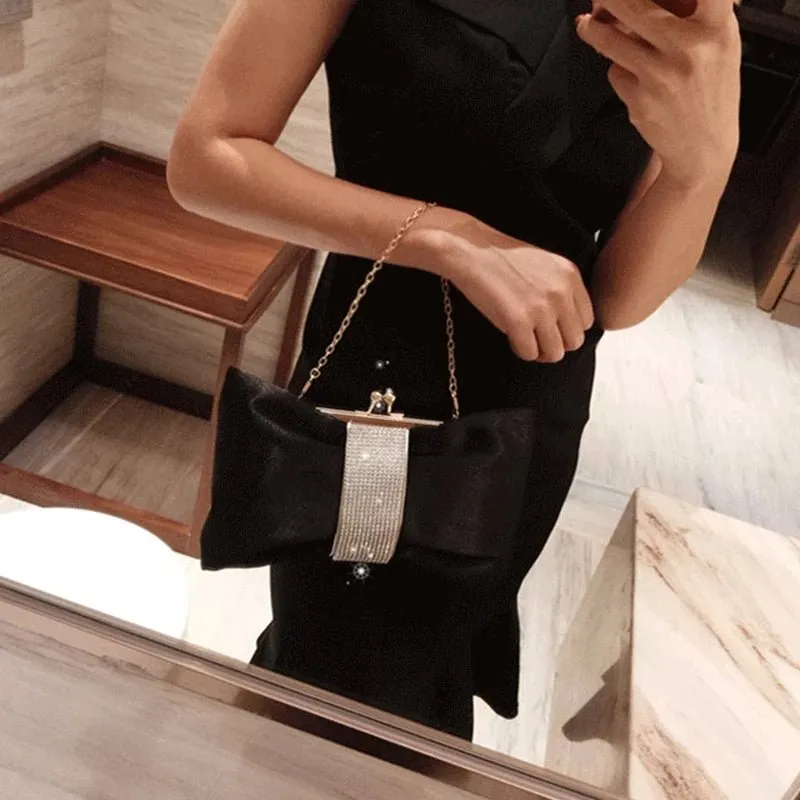 Diamond Elegant Bow Party Clutch Purse