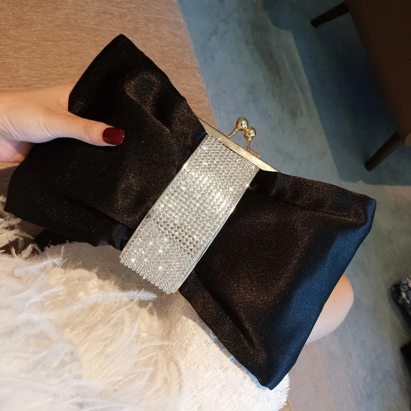 Diamond Elegant Bow Party Clutch Purse