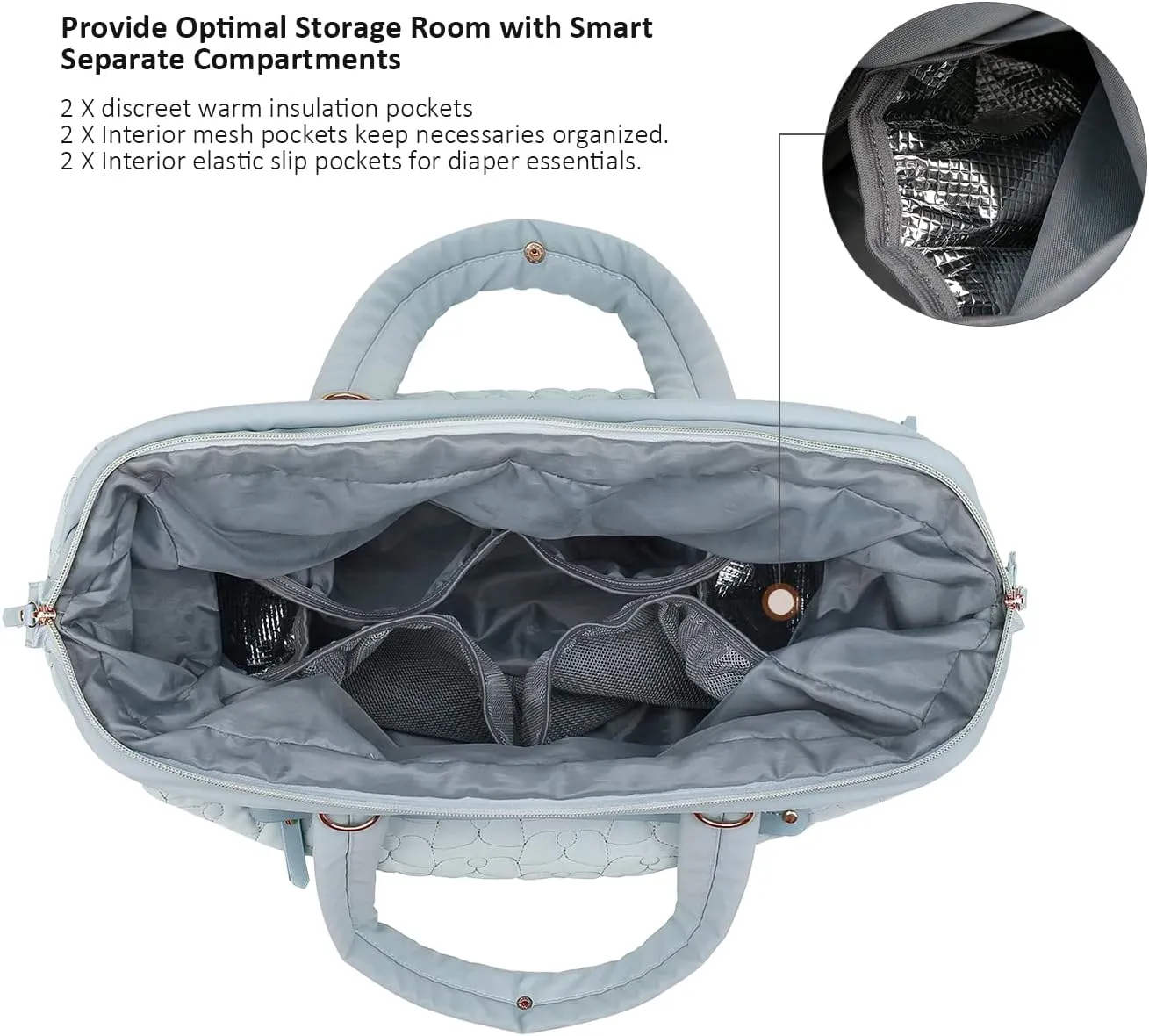Diaper Quiltde Tote Large Mommy Maternity Bag Stroller Bag Upgrade Multi-Function with Adjustable Shoulder Strap
