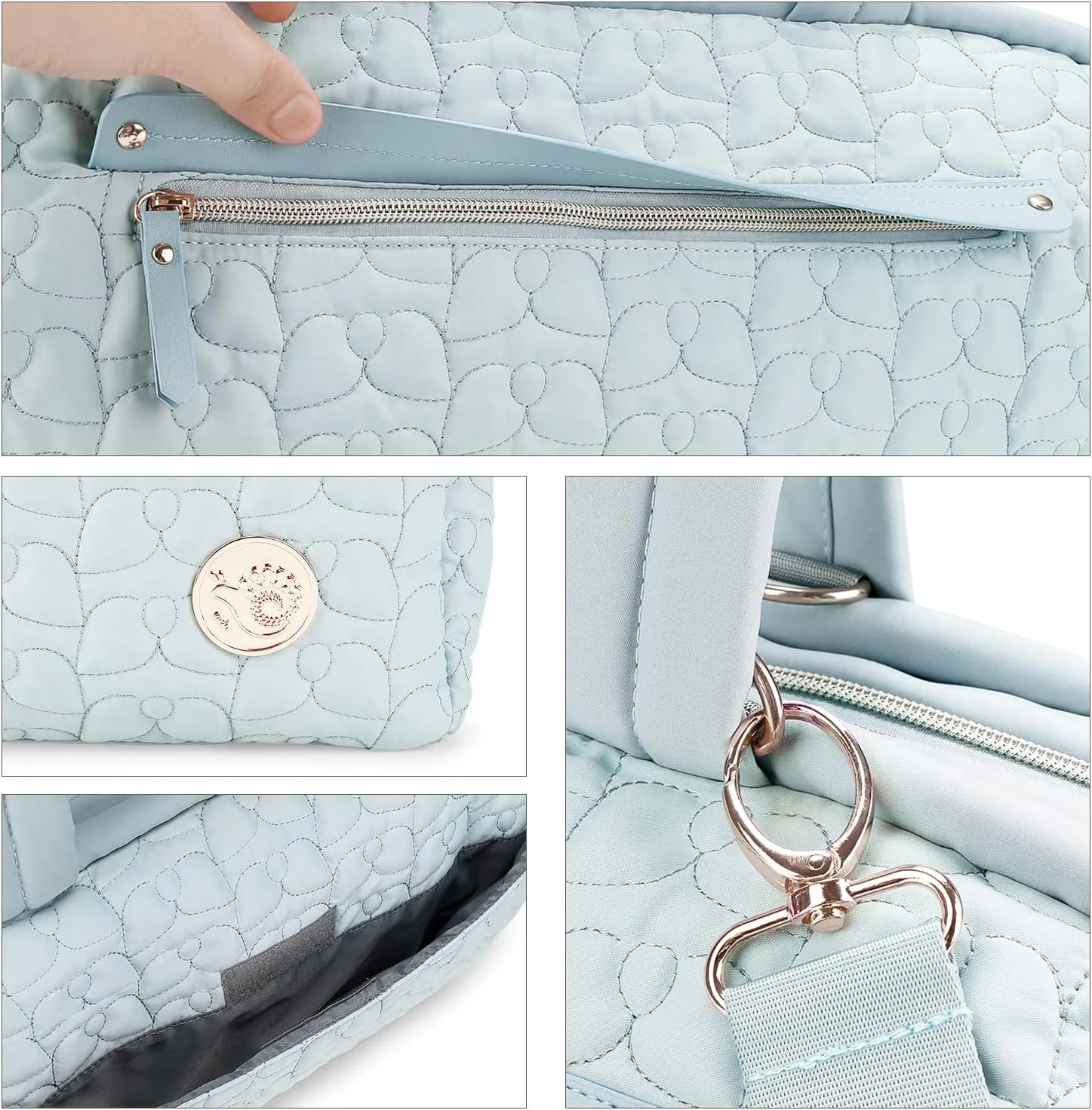 Diaper Quiltde Tote Large Mommy Maternity Bag Stroller Bag Upgrade Multi-Function with Adjustable Shoulder Strap