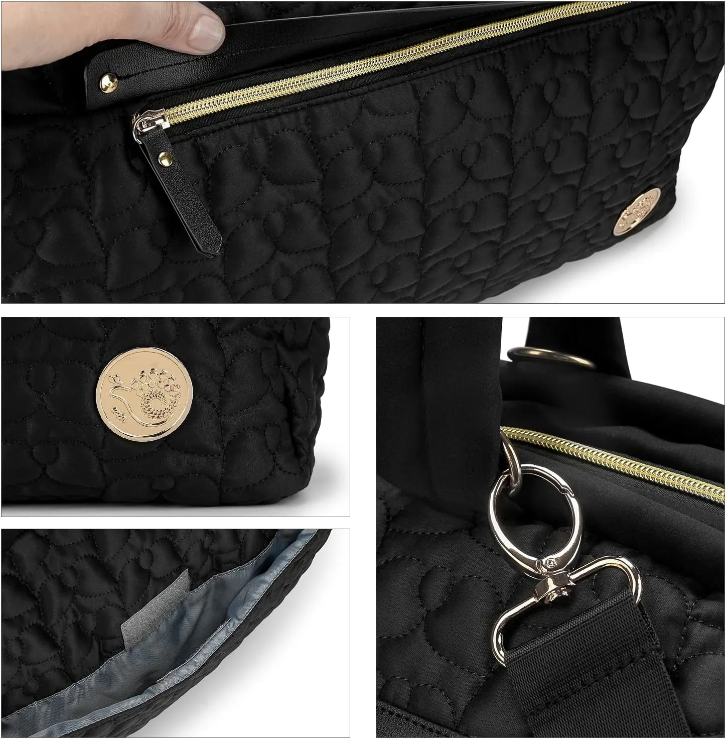 Diaper Quiltde Tote Large Mommy Maternity Bag Stroller Bag Upgrade Multi-Function with Adjustable Shoulder Strap