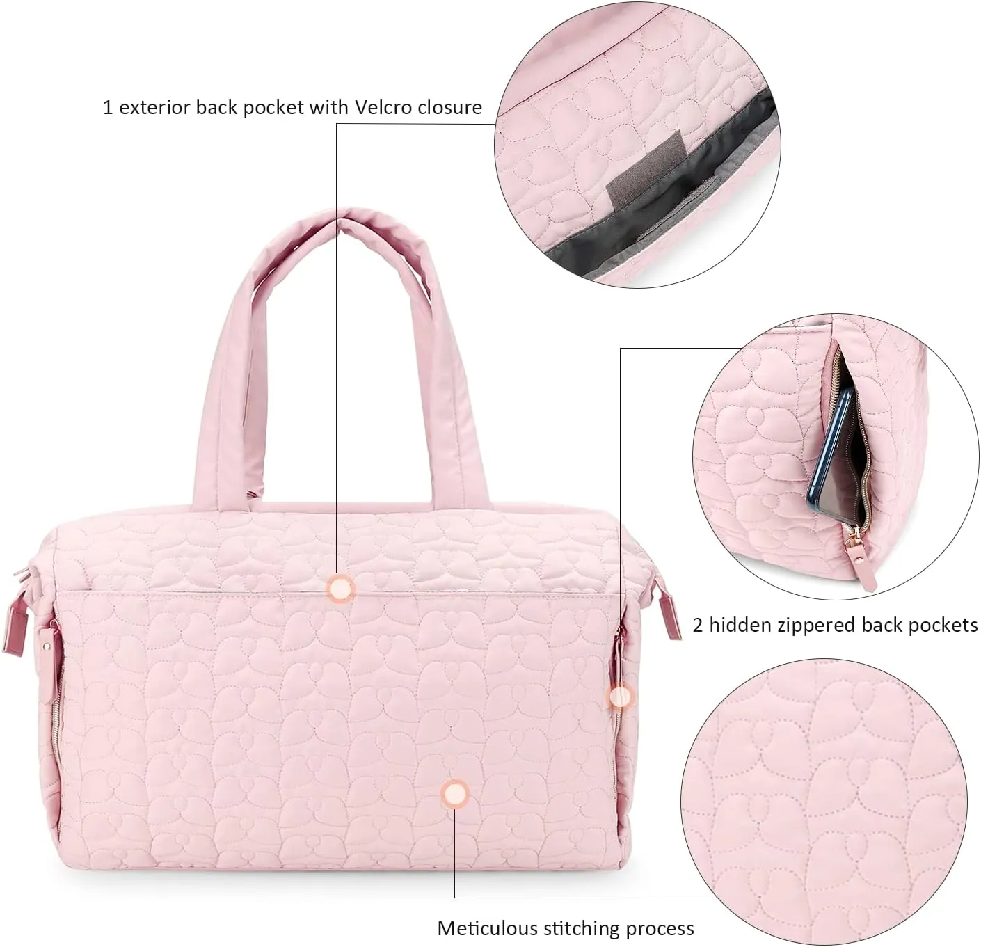 Diaper Quiltde Tote Large Mommy Maternity Bag Stroller Bag Upgrade Multi-Function with Adjustable Shoulder Strap