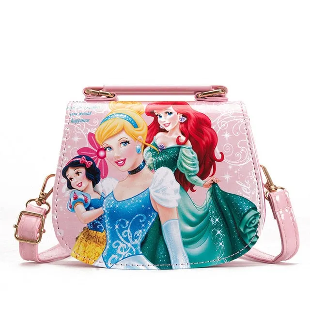 Disney Kindergarten Girl Frozen Princess Shoulder Bag PU Children cartoon Elsa Handbags Travel Outlet Crossbody Bag