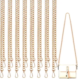 DIY Metal Shoulder Cross Body Bag Chain Replacement, 8 Pack (47 Inch/pcs) (Gold)