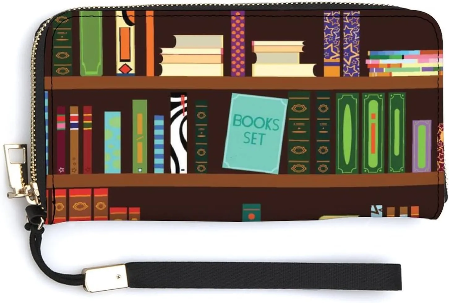Donnapink Long Clutch Wallet, Long Handbag with Wristlet Strap, PU Leather Zip Purse