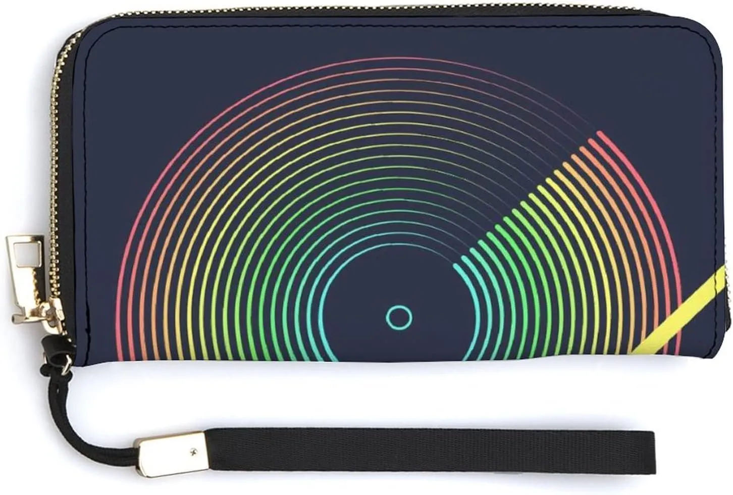Donnapink Long Clutch Wallet, Long Handbag with Wristlet Strap, PU Leather Zip Purse