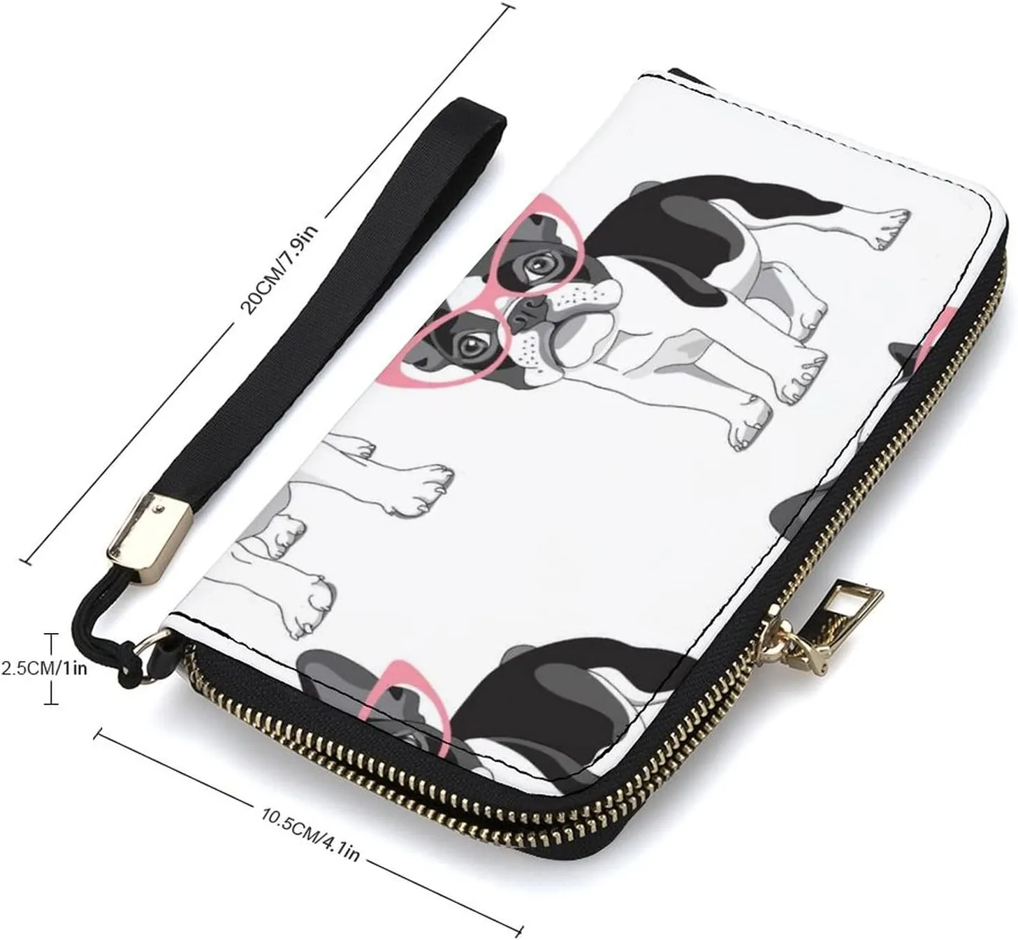 Donnapink Long Clutch Wallet, Long Handbag with Wristlet Strap, PU Leather Zip Purse