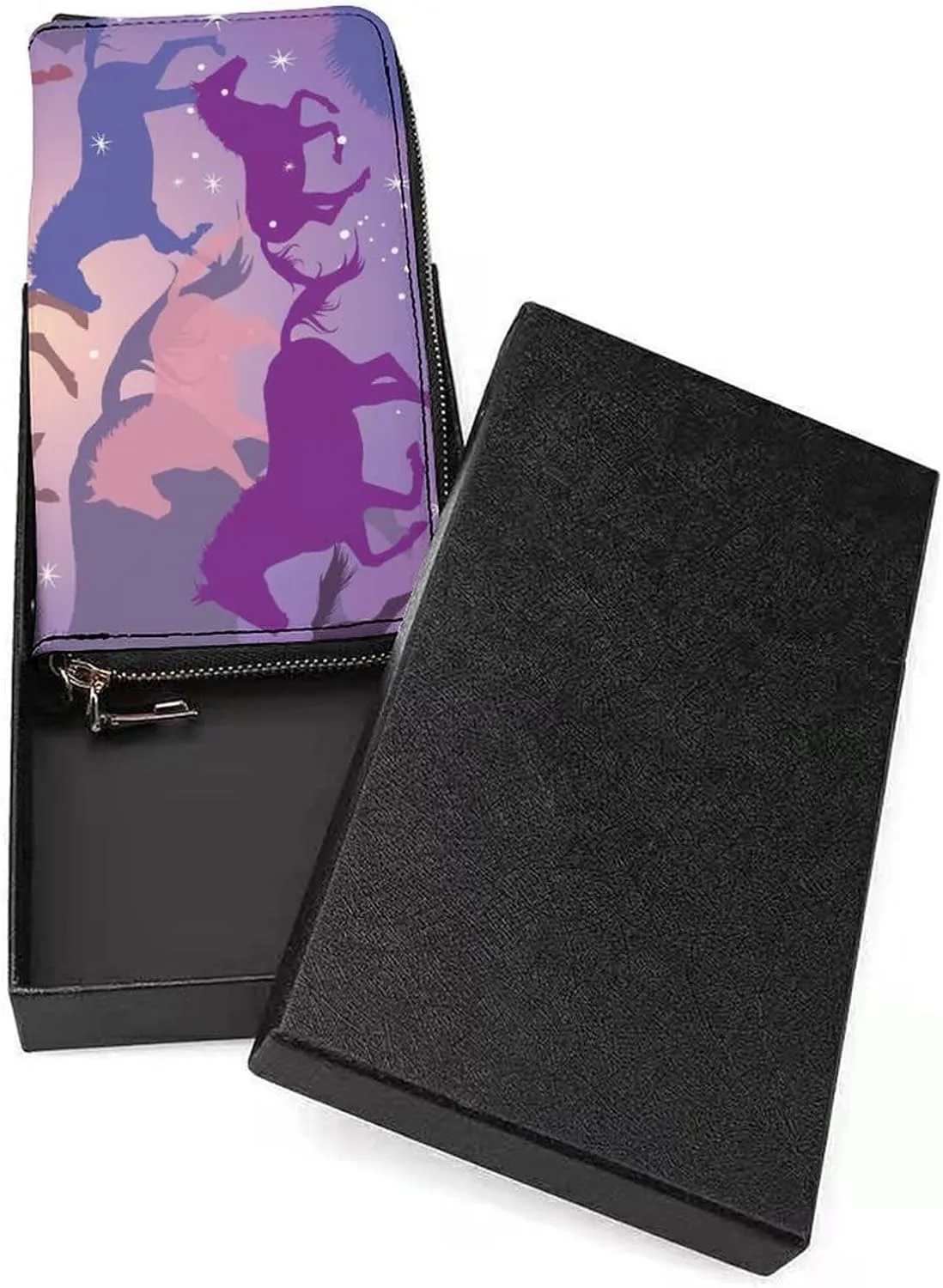 Donnapink Long Clutch Wallet, Long Handbag with Wristlet Strap, PU Leather Zip Purse