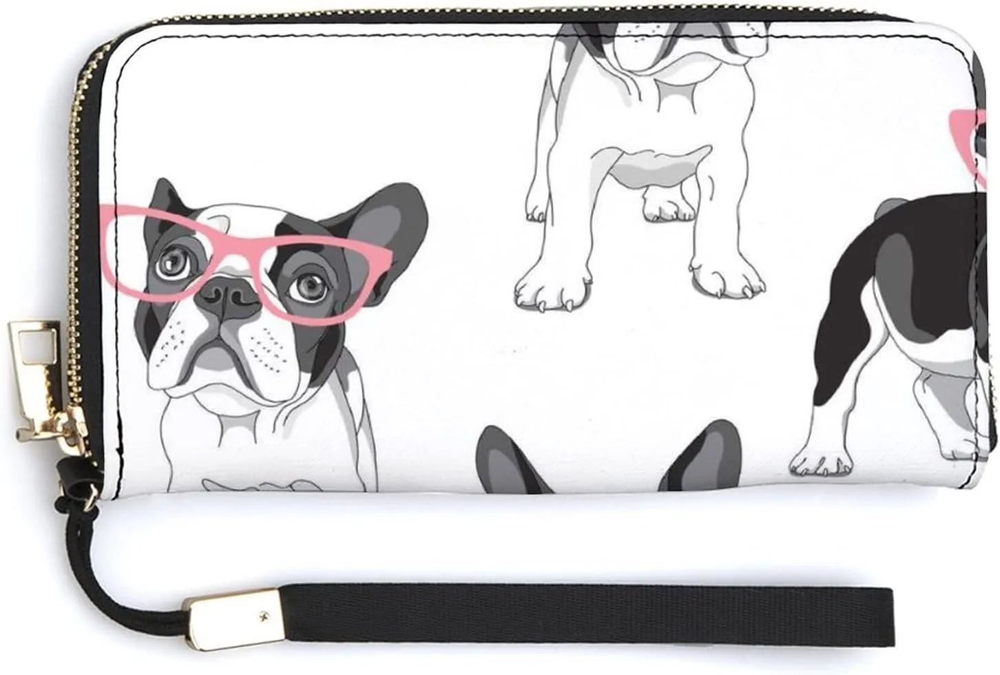 Donnapink Long Clutch Wallet, Long Handbag with Wristlet Strap, PU Leather Zip Purse