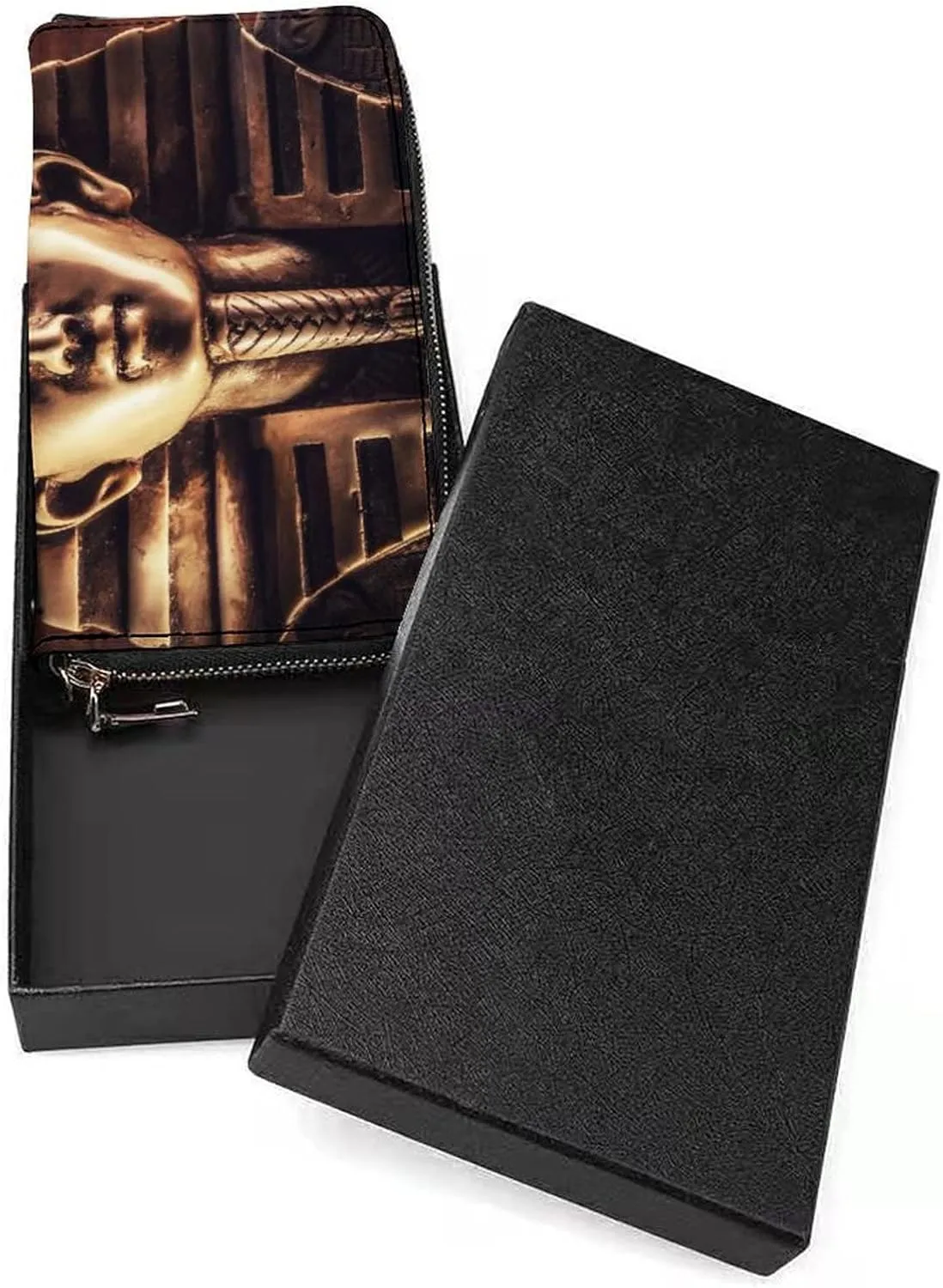 Donnapink Long Clutch Wallet, Long Handbag with Wristlet Strap, PU Leather Zip Purse