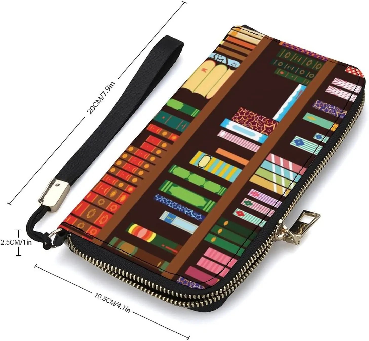 Donnapink Long Clutch Wallet, Long Handbag with Wristlet Strap, PU Leather Zip Purse