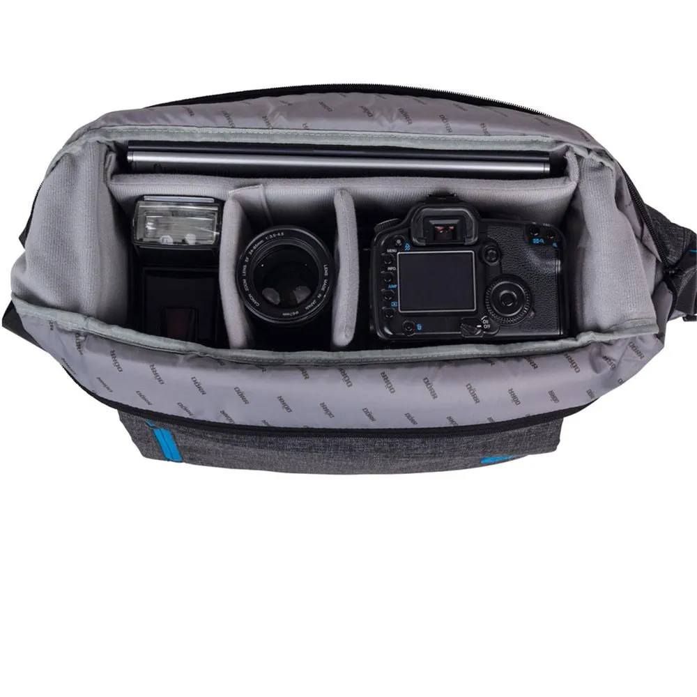 Dorr City Pro Messenger Photo Bag - Large Grey/Blue