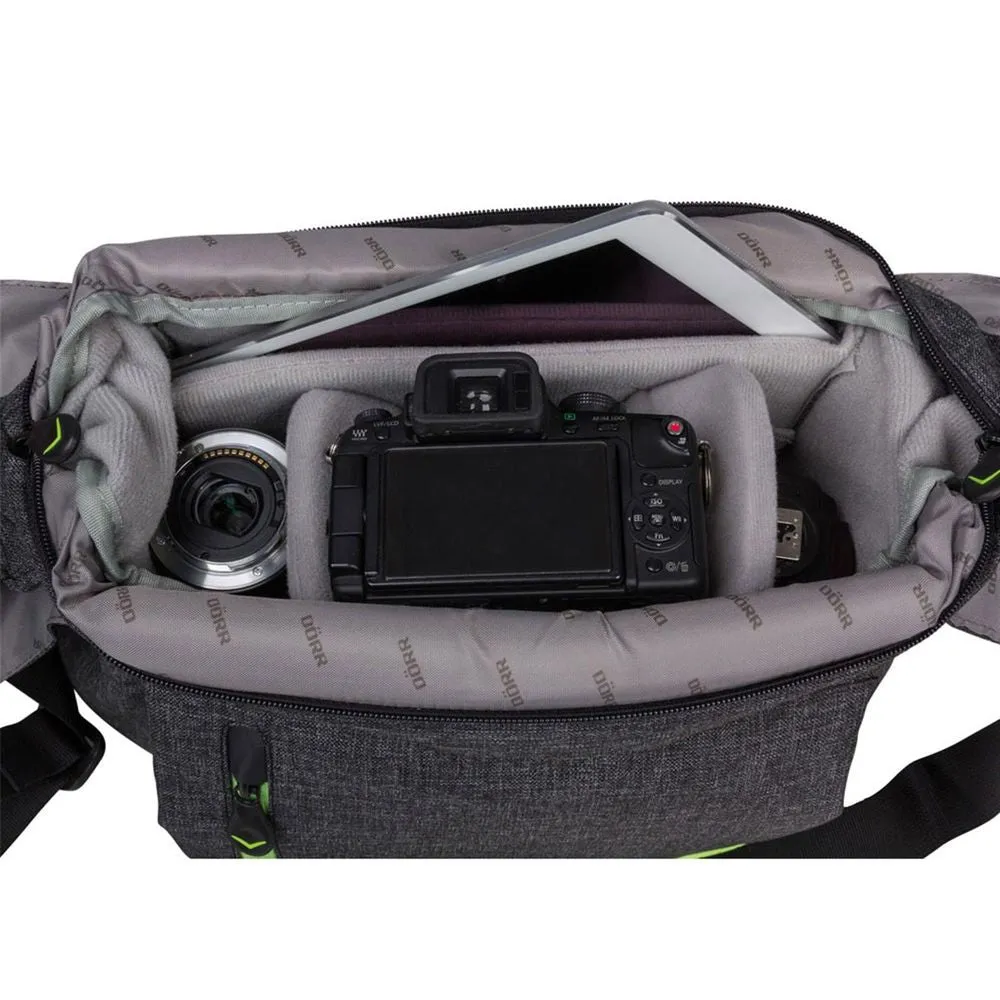 Dorr City Pro Messenger Photo Bag - Small Grey/Blue