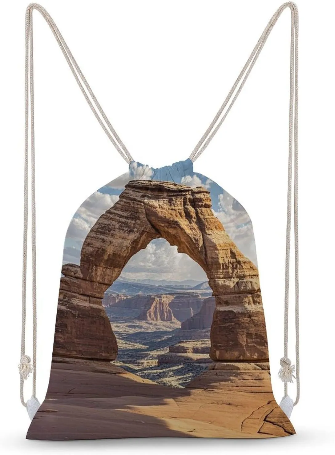 Drawstring Backpack Arches National Park String Bag Sackpack Foldable Backpack Sports Gym Bag for Shopping Yoga
