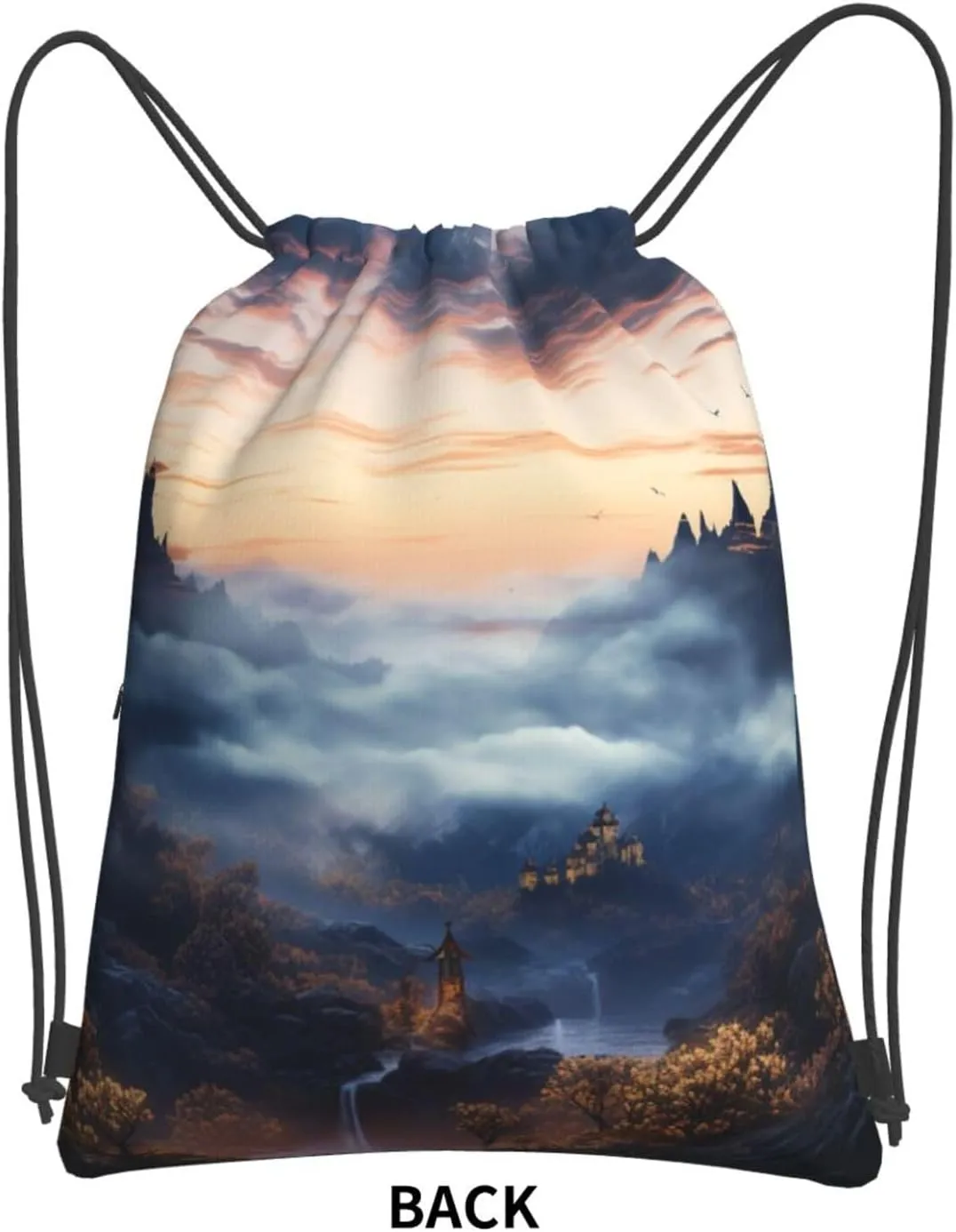 Drawstring Backpack Resistant Sackpack Fairy mist Sports Gym Bag String Bag for Women Men