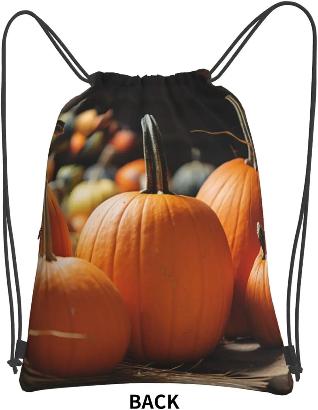 Drawstring Backpack Resistant Sackpack Fall Pumpkins Sports Gym Bag String Bag for Women Men