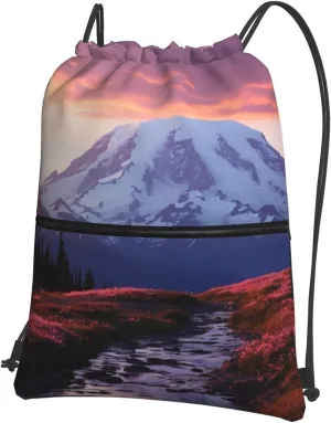 Drawstring Bag Gym Sack Drawstring Backpack Sport Gym Sack Cinch Bag Park at Sunset Sport Bags for Travel, Park at Sunset, One Size
