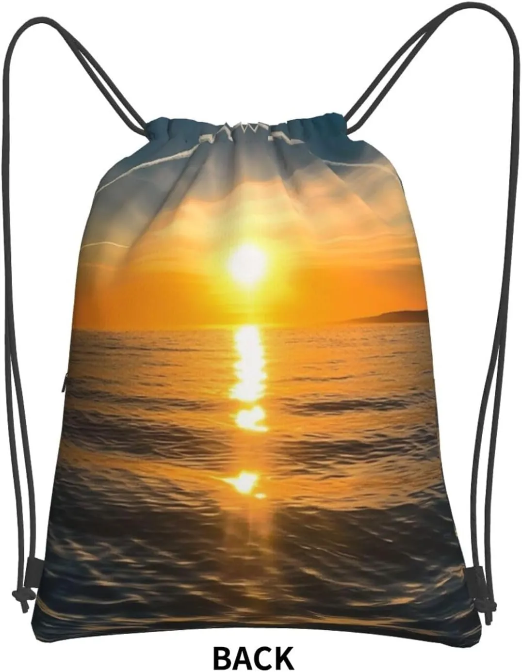 Drawstring Bag Gym Sack Drawstring Backpack Sport Gym Sack Cinch Bag Park at Sunset Sport Bags for Travel, Sunrise Horizon, One Size
