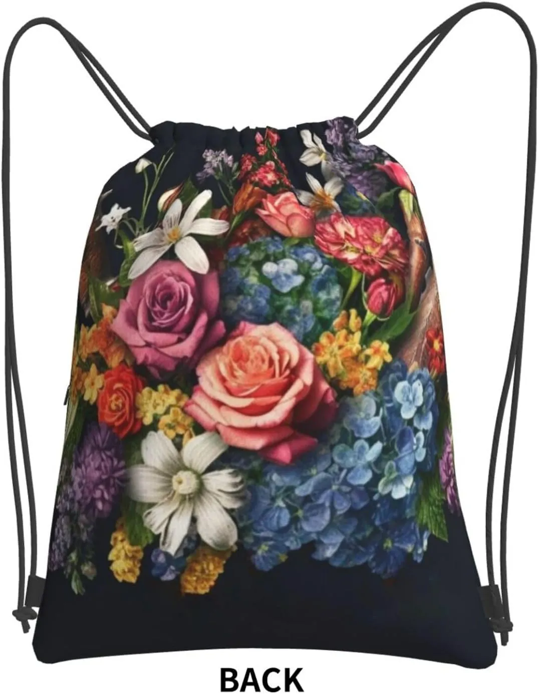 Drawstring Bag Gym Sack Drawstring Backpack Sport Gym Sack Cinch Bag White Orchid in The Pond Sport Bags for Travel, Thug Life Flowers, One Size