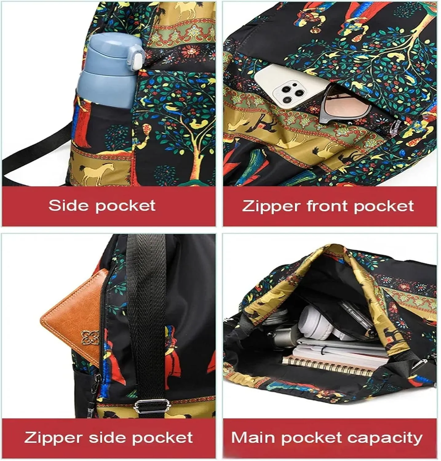 Drawstring Foldable Large Capacity Dry-wet Separation Travel Sports Backpack Waterproof Gym Bag with Multiple Pockets (B)