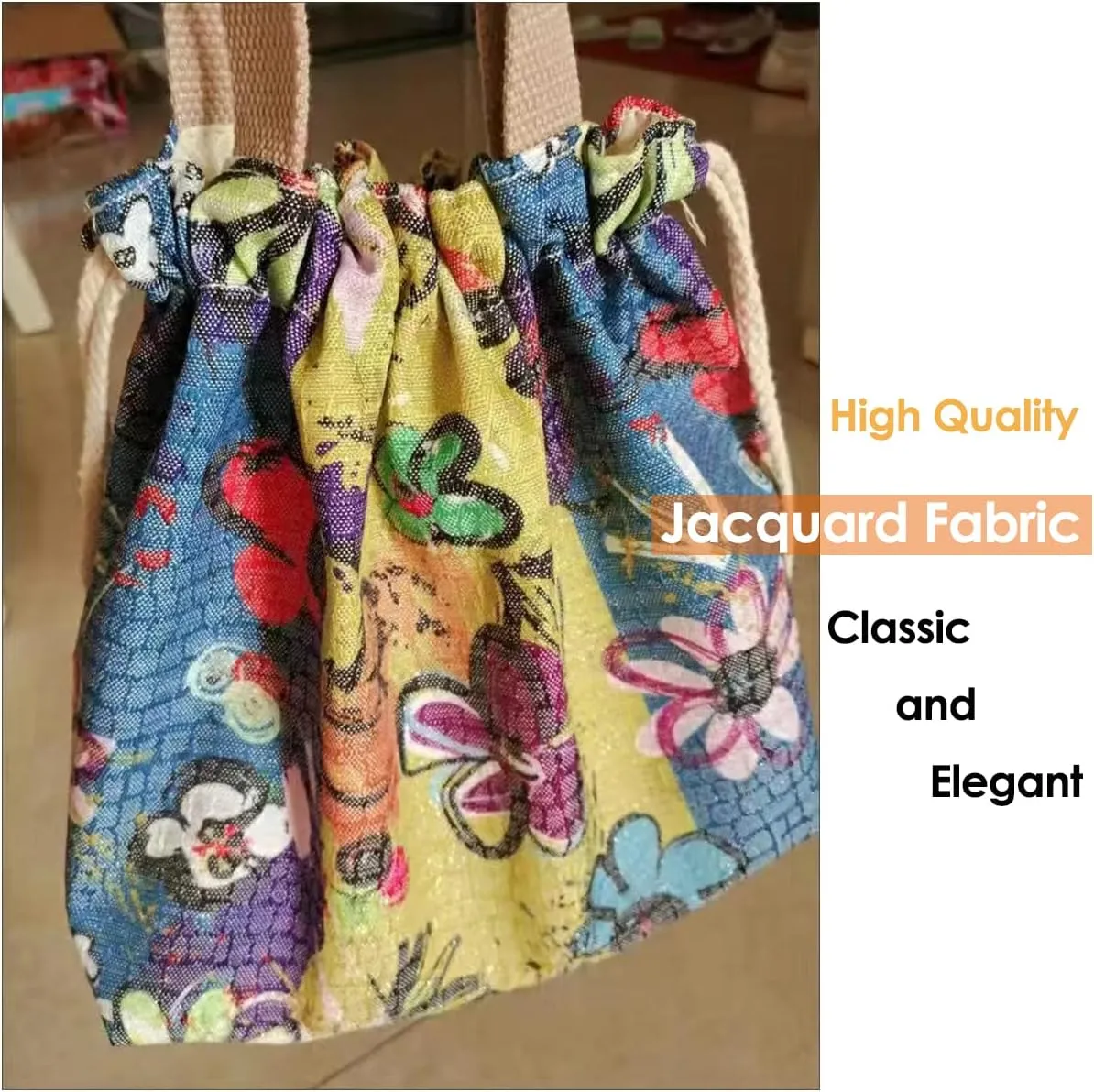 Drawstring Lunch Bag for Women and Men.,Large Capacity Womens Lunch Bag for Work, Thermal reusable Lunch Box with Handle for work, Office, Picnic, travel (cosmos)