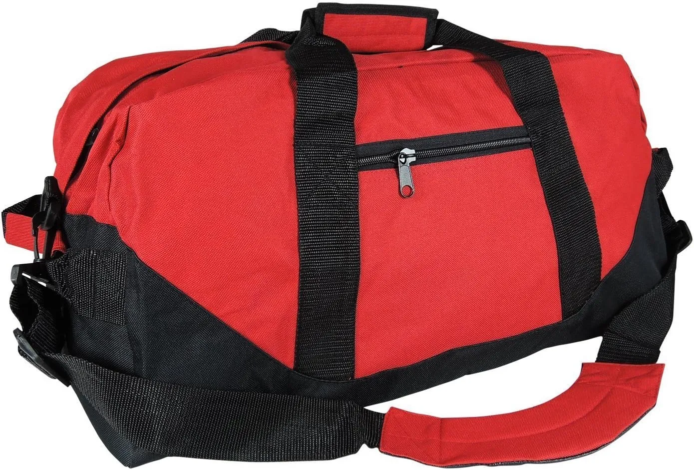 Duffle Bag, Gym bag, Heavy Duty Travel Bag Two Tone (Red - Large (21" x 11" x 11"))