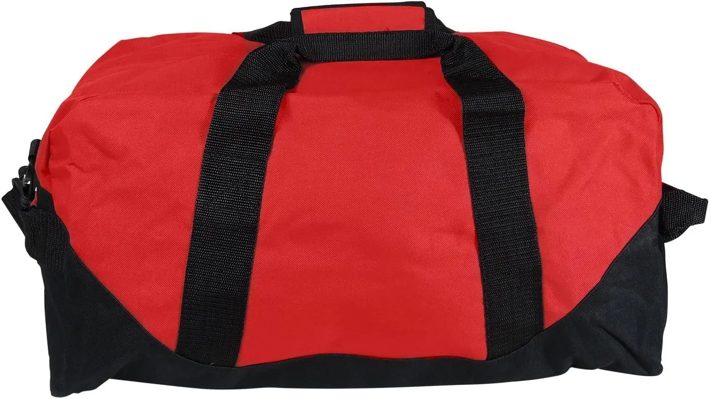 Duffle Bag, Gym bag, Heavy Duty Travel Bag Two Tone (Red - Large (21" x 11" x 11"))