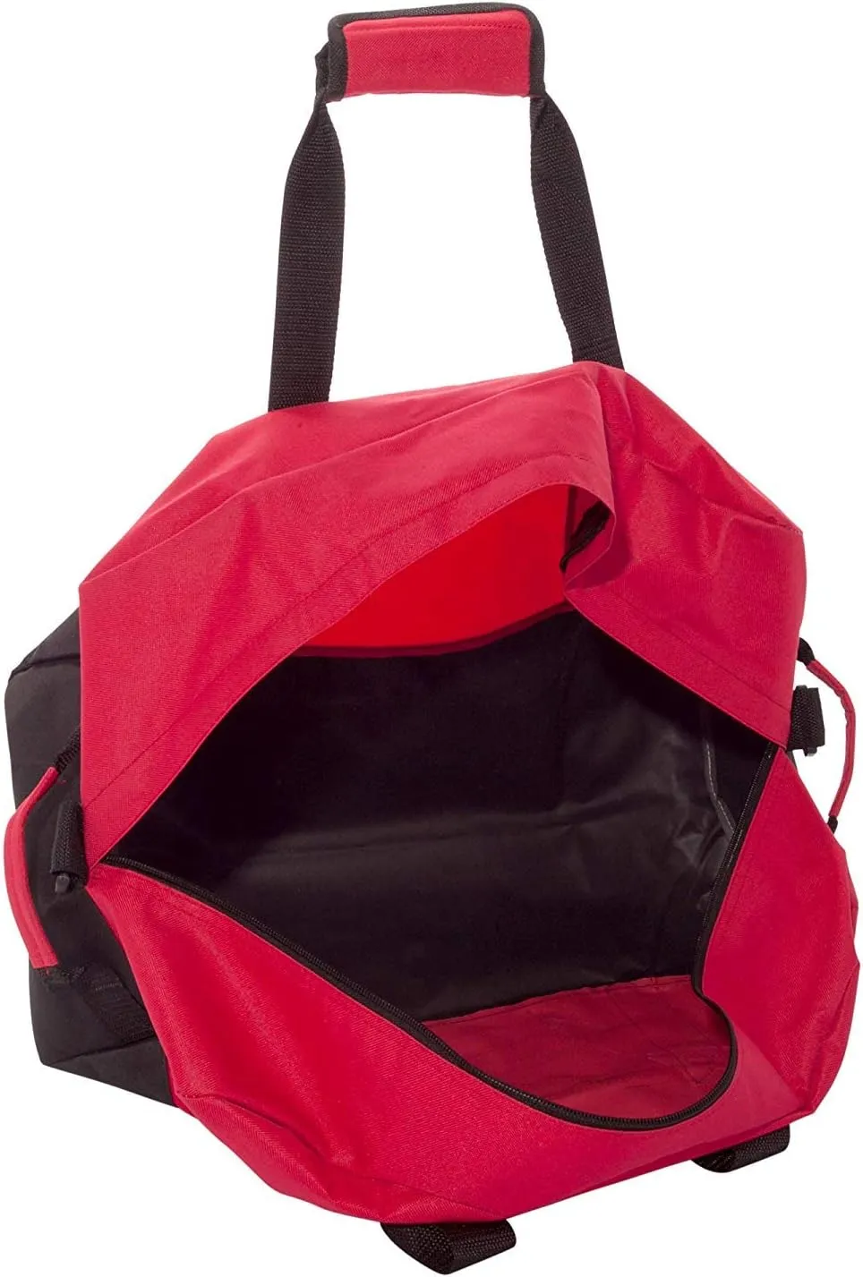 Duffle Bag, Gym bag, Heavy Duty Travel Bag Two Tone (Red - Large (21" x 11" x 11"))
