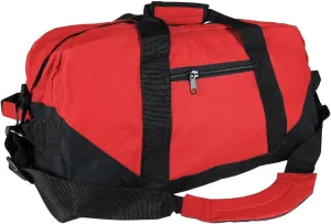 Duffle Bag, Gym bag, Heavy Duty Travel Bag Two Tone (Red - Large (21" x 11" x 11"))