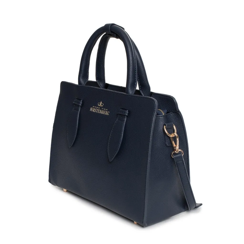 Egon Von Furstenberg Satchel Handbag  Navy