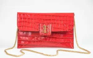 Elisa - Red Croc Clutch