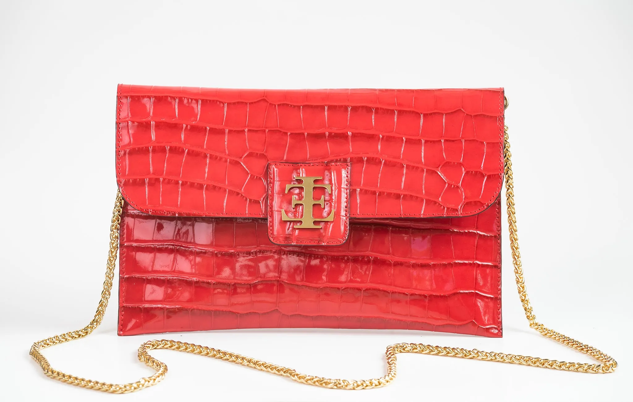 Elisa - Red Croc Clutch