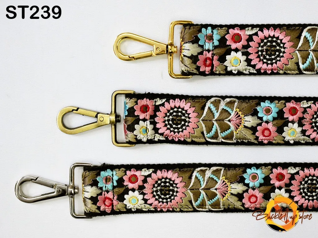 Embroidered Purse Strap Crossbody Strap for Purses Boho Bags Strap Embroidery Replacement Strap Boho Guitar Strap Handbag Strap gift for her