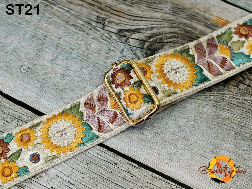 Embroidered Purse Strap Crossbody Strap for Purses Boho Bags Strap Embroidery Replacement Strap Boho Guitar Strap Handbag Strap gift for her