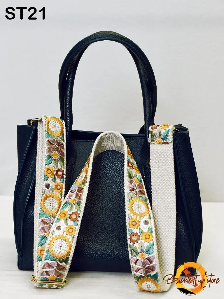 Embroidered Purse Strap Crossbody Strap for Purses Boho Bags Strap Embroidery Replacement Strap Boho Guitar Strap Handbag Strap gift for her