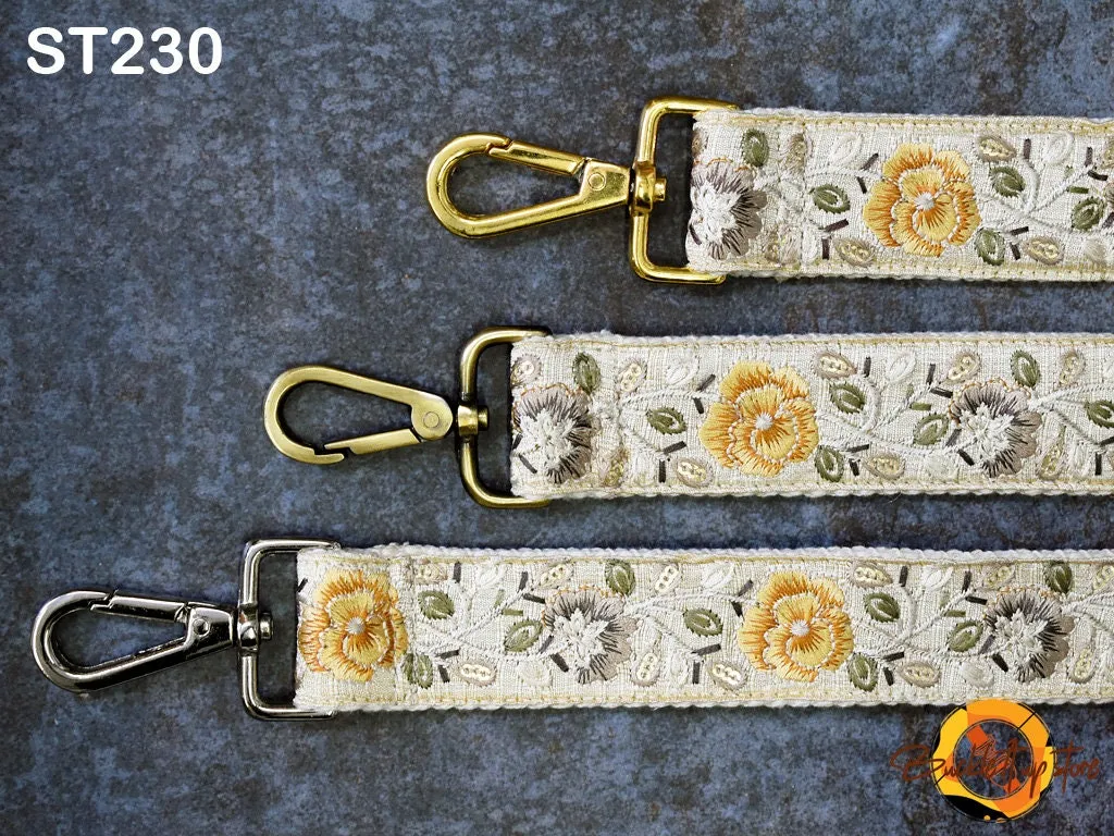 Embroidered Purse Strap Crossbody Strap for Purses Gift for Daughter Handbag Boho Bag Strap Floral Embroidery Replacement Boho Guitar Strap