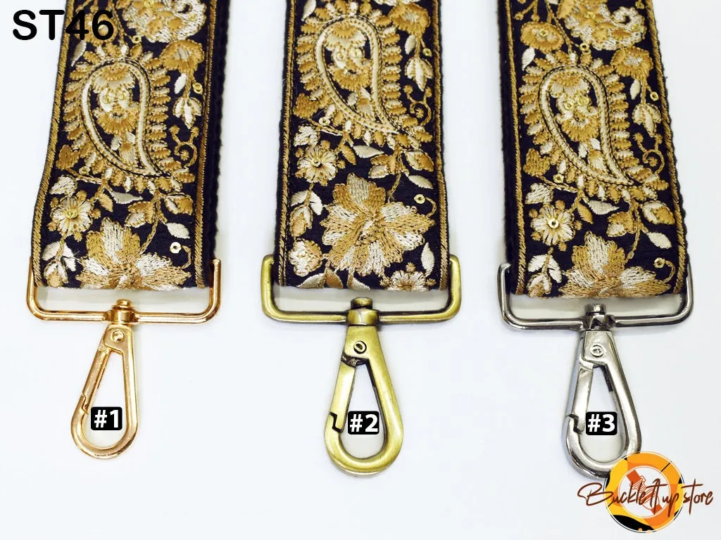 Embroidered Purse Strap Crossbody Strap for Purses Handbag Boho Bag Strap Floral Embroidery Replacement Strap Boho Guitar Strap Gift for her