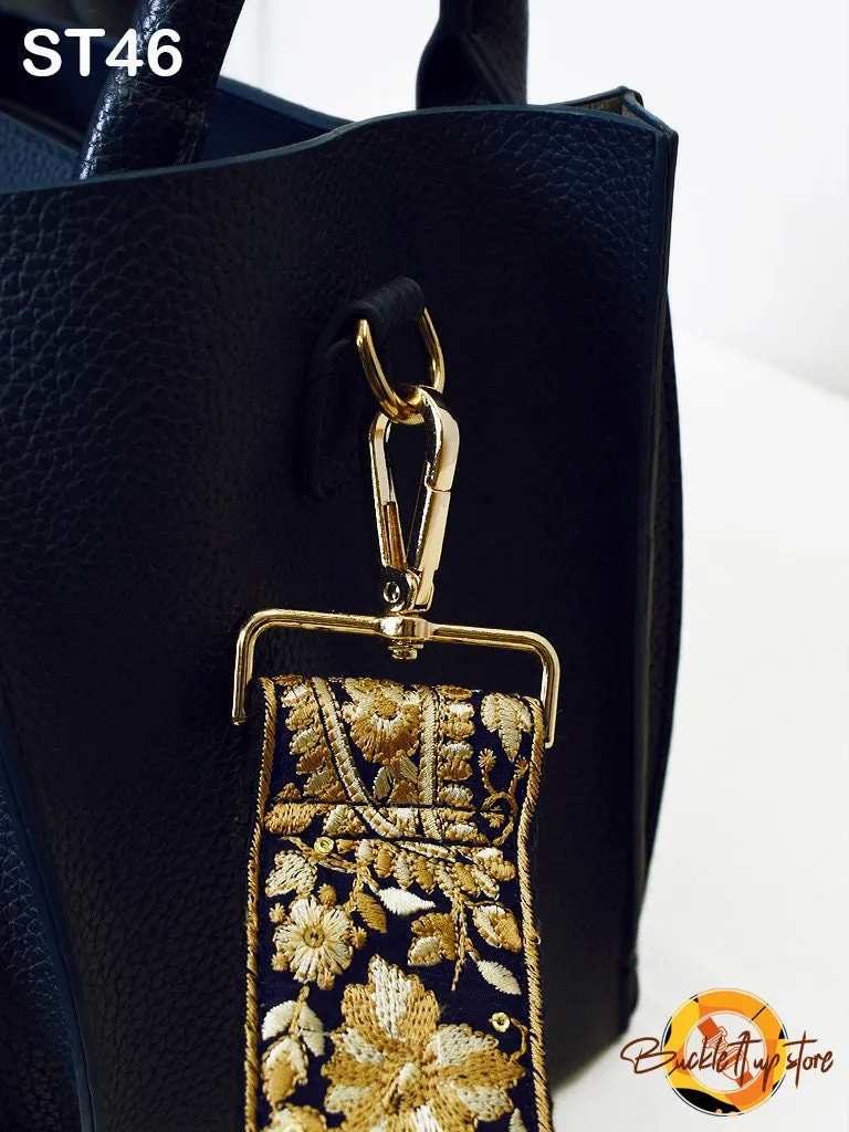 Embroidered Purse Strap Crossbody Strap for Purses Handbag Boho Bag Strap Floral Embroidery Replacement Strap Boho Guitar Strap Gift for her