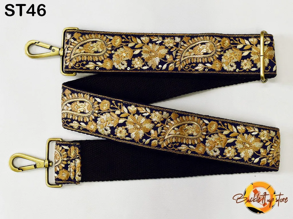 Embroidered Purse Strap Crossbody Strap for Purses Handbag Boho Bag Strap Floral Embroidery Replacement Strap Boho Guitar Strap Gift for her