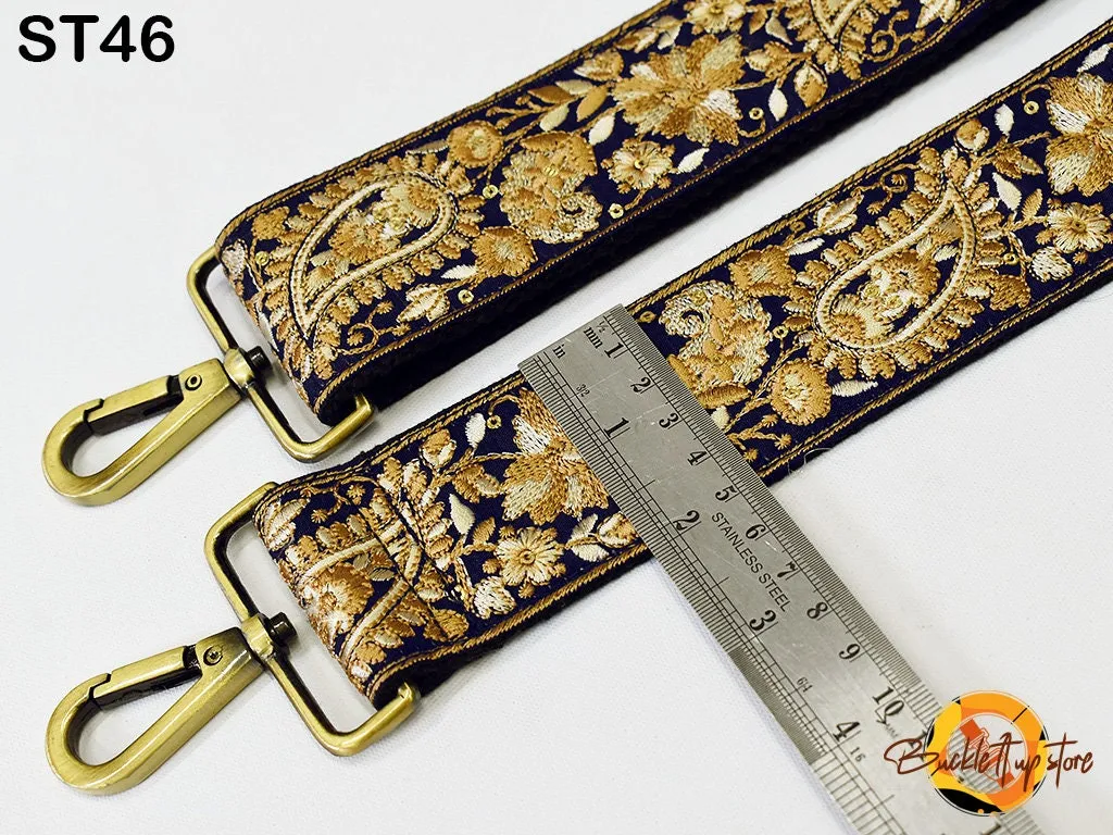 Embroidered Purse Strap Crossbody Strap for Purses Handbag Boho Bag Strap Floral Embroidery Replacement Strap Boho Guitar Strap Gift for her