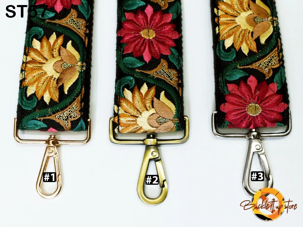 Embroidery Replacement Strap Purse Strap Crossbody Strap for Purses Embroidered Boho Bags Strap Boho Guitar Strap Handbag Strap gift for her