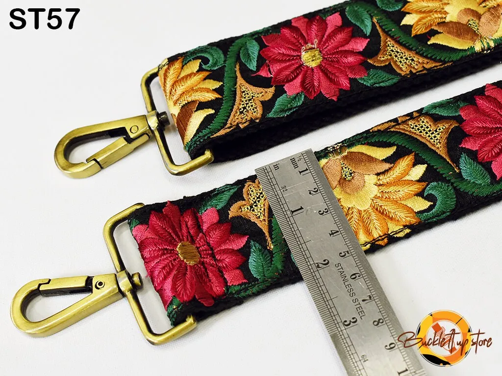 Embroidery Replacement Strap Purse Strap Crossbody Strap for Purses Embroidered Boho Bags Strap Boho Guitar Strap Handbag Strap gift for her