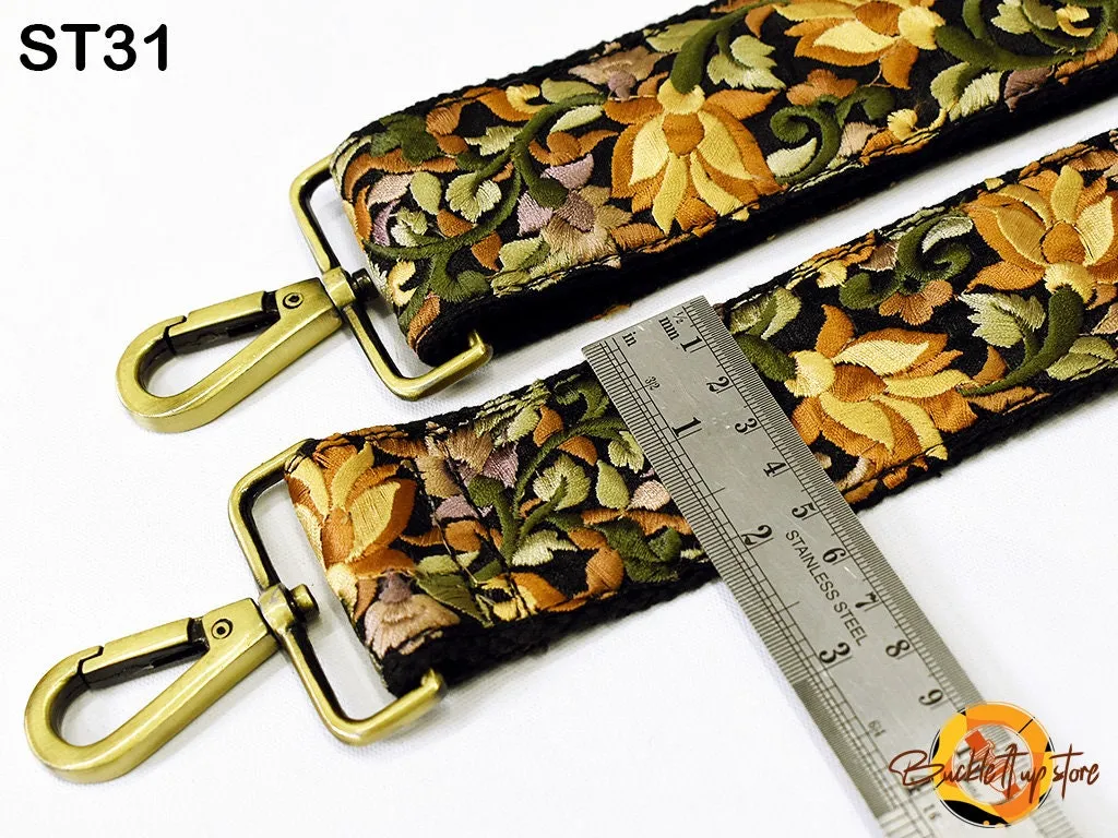 Embroidery Replacement Strap Purse Strap Crossbody Strap for Purses Embroidered Boho Bags Strap Boho Guitar Strap Handbag Strap gift for her