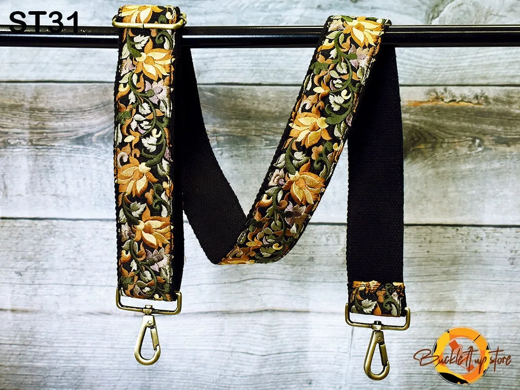 Embroidery Replacement Strap Purse Strap Crossbody Strap for Purses Embroidered Boho Bags Strap Boho Guitar Strap Handbag Strap gift for her