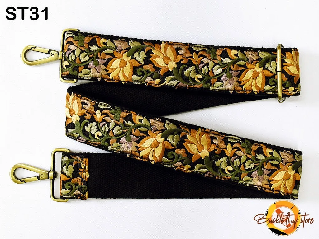 Embroidery Replacement Strap Purse Strap Crossbody Strap for Purses Embroidered Boho Bags Strap Boho Guitar Strap Handbag Strap gift for her