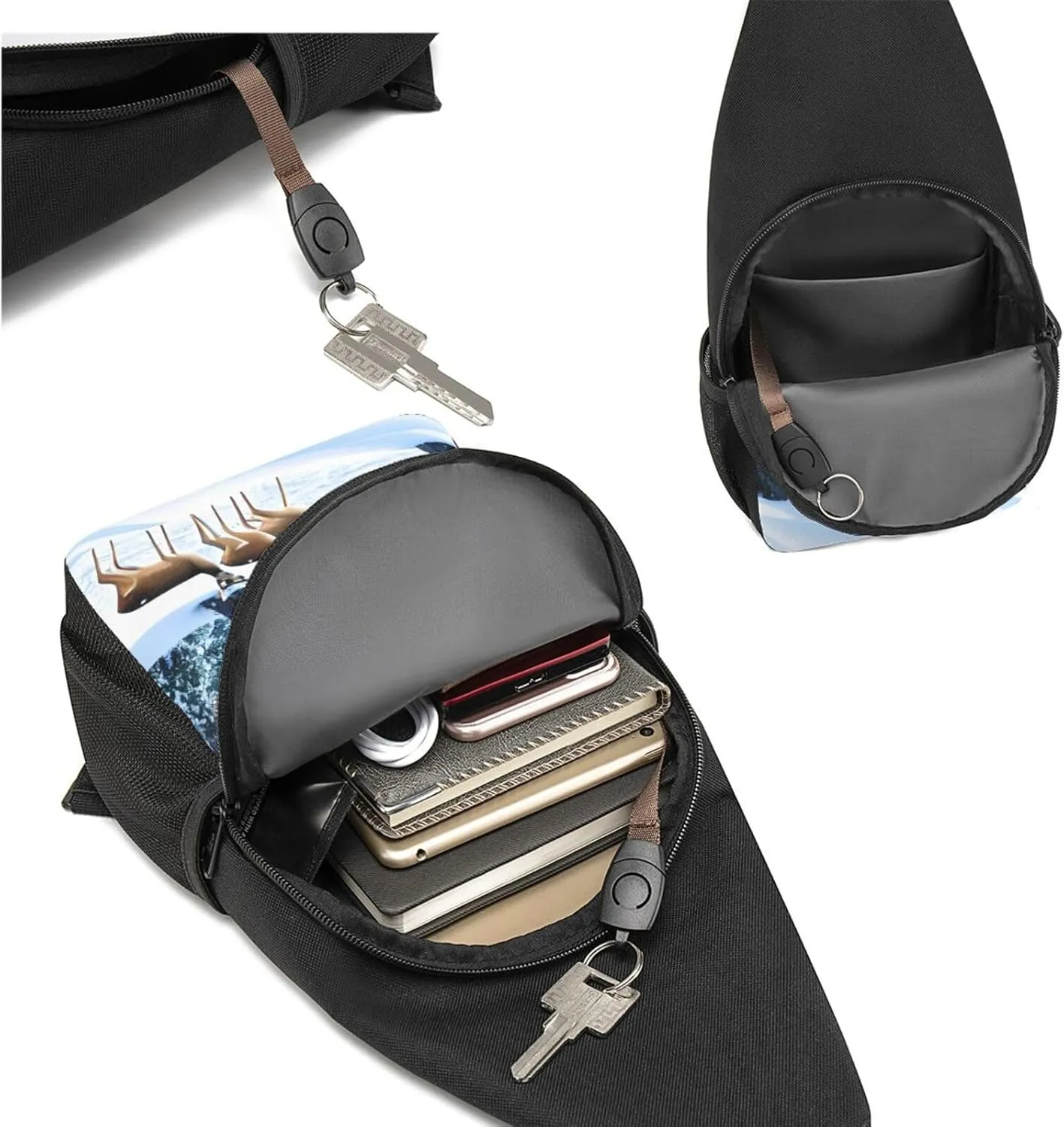 England Symbols Crossbody Chest Bag, Casual Backpack, Small Satchel, Multi-Functional Travel Hiking Backpacks